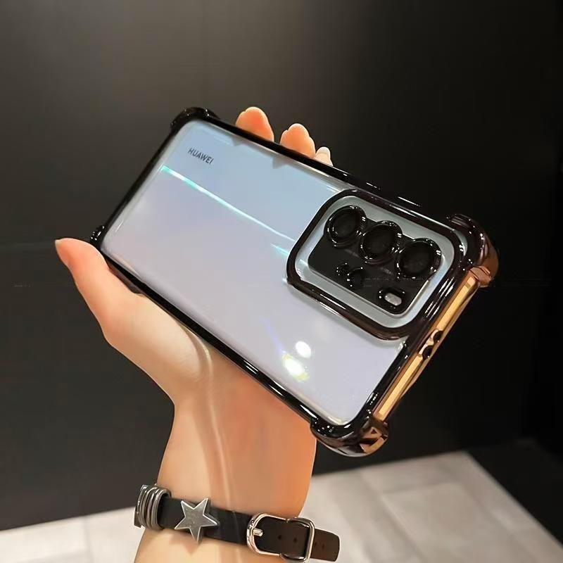 Применимо к Samsung S26ultra гальванизированный чехол для мобильного телефона S25 четырехсторонний airbag противоударный 57 прозрачный A37 защитный чехол