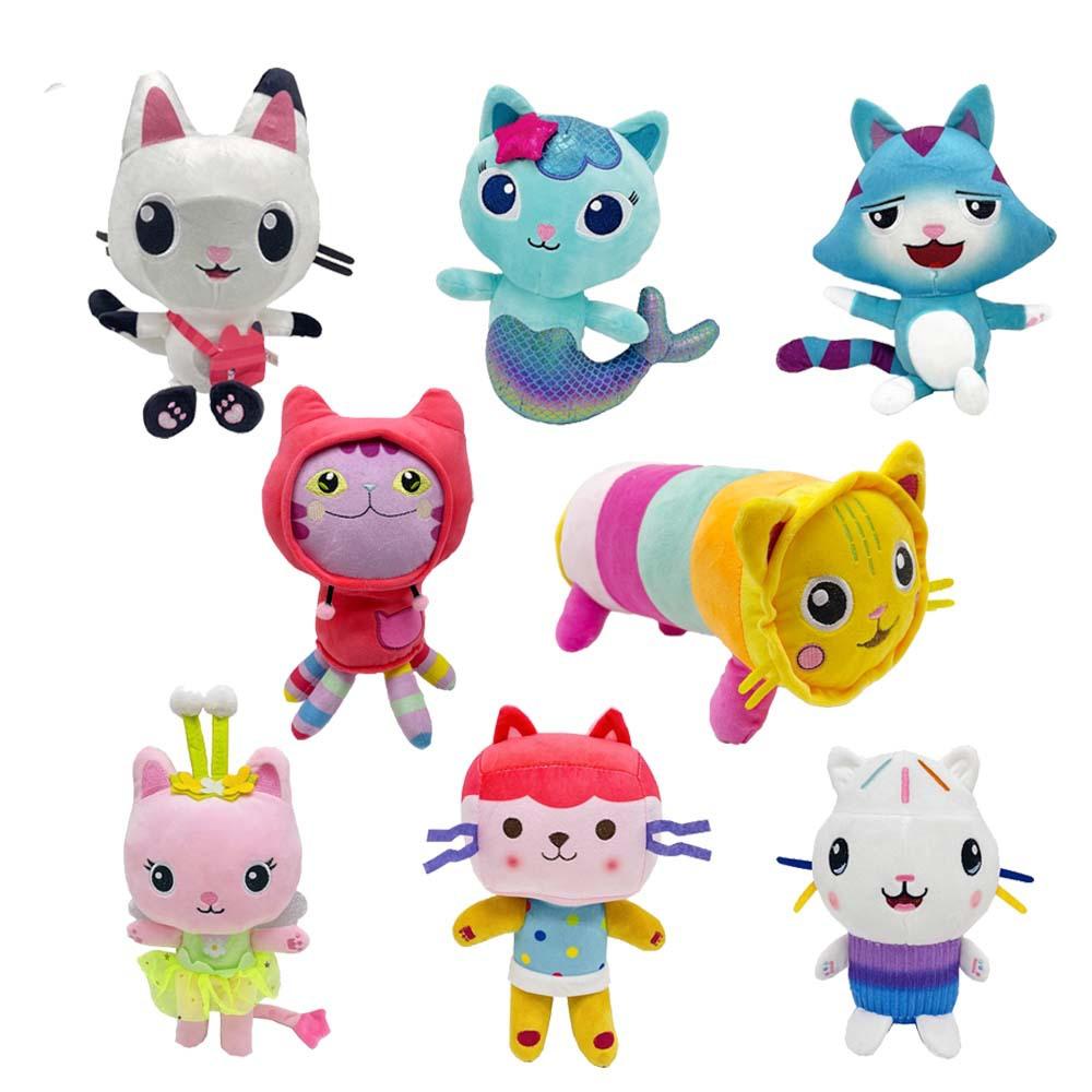 Новейший 8 Stlyes Gabby Dollhouse Мягкая игрушка Mercat Мультяшные мягкие игрушки Русалка Кошка Мягкая кукла Дети День рождения Рождественские подарки