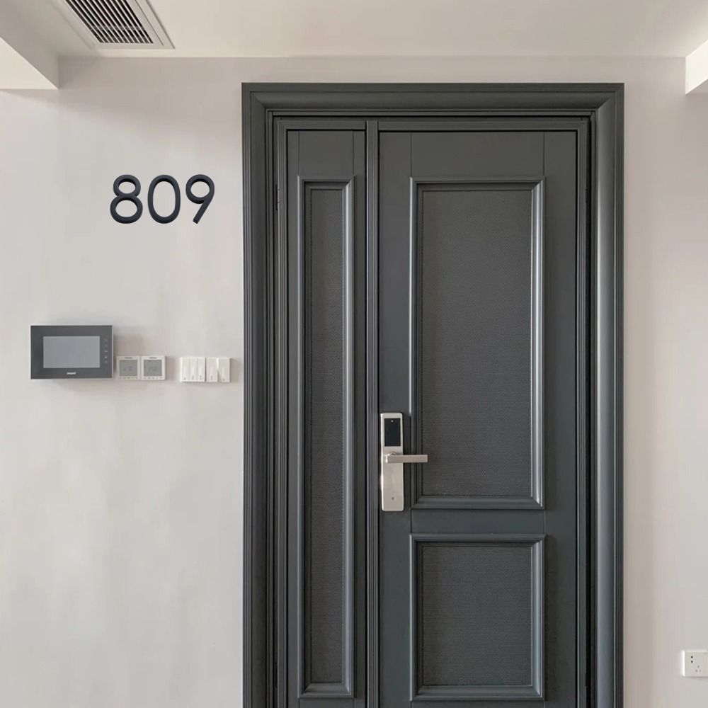 4inch/10cm 3D Black Self-Adhesive ABS Acrylic 0 To 9 Number Plate Sign Door Label Numeral Tag