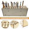 Paint Brush Holder with Multiple Holes Large Capacity Smooth Edge Burr-Free Detachable Paint Rack Wooden Makeup Brush Holder