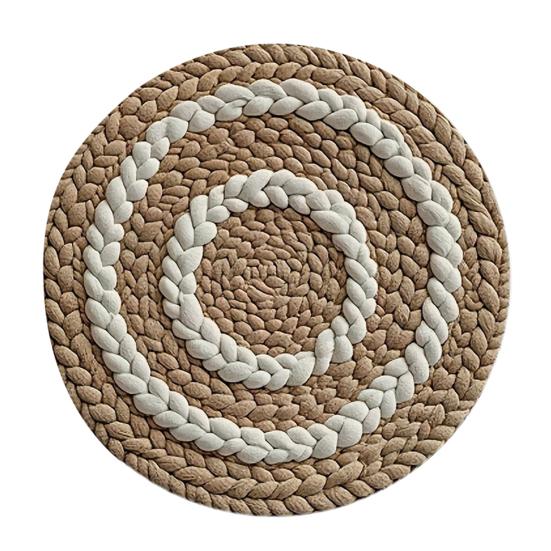 Подставка под тарелку Утолщенный Круглый Дизайн Богемный Стиль Подставка под тарелку Теплоизоляция Маслостойкий Коврик для стола Усиленный Шов Подставка под тарелку Обеденный Декор