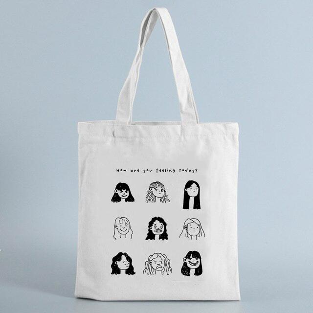 Женская парусиновая сумка-тоут с рисунком персонажа из мультфильма, многоразовая сумка-шоппер, модные дорожные эко-сумки, женские холщовые сумки
