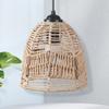 New Exquisite Handwoven Paper Rattan Pendant Lamp Shade - Beautifully Crafted Handmade Wicker Lampshade for Chandelier, Pendant