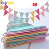 Vintage Colorful Burlap Linen Bunting Flags Pennant For Happy Birthday Party Wedding Decoration Candy Bar