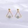 Серьги треугольной формы из нефрита Хэтянь, нежные и свежие, простые и темпераментные, серьги с геометрическими элементами и круглыми бусинами из яшмы Хэтянь