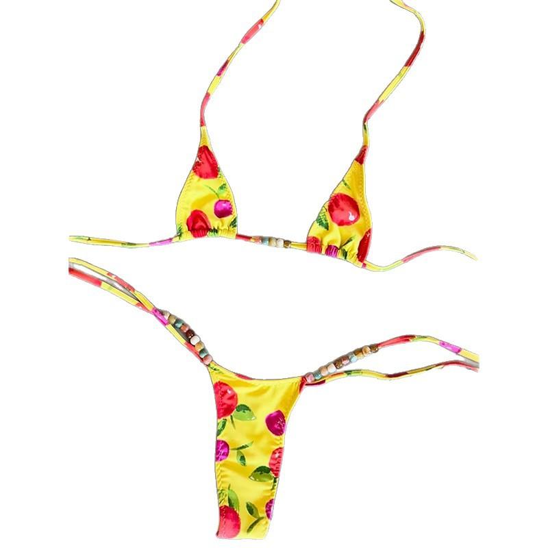 1011 European and American new bikini printed swimsuit, beach sexy women's swimsuit ins