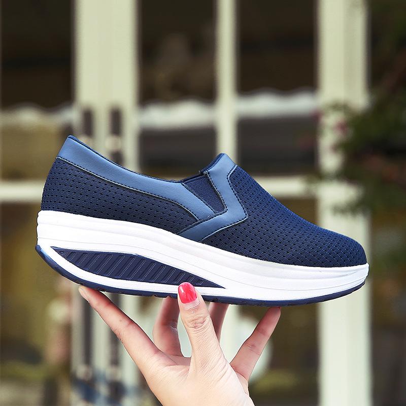 35-42 Women Breathable Mesh Sneakers Casual Wedges Platform Shoes Comfortable Shoes