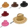 Outdoor Cowboy West Hat Sun Protection Breathable Solid Color Cap Unisex Gift