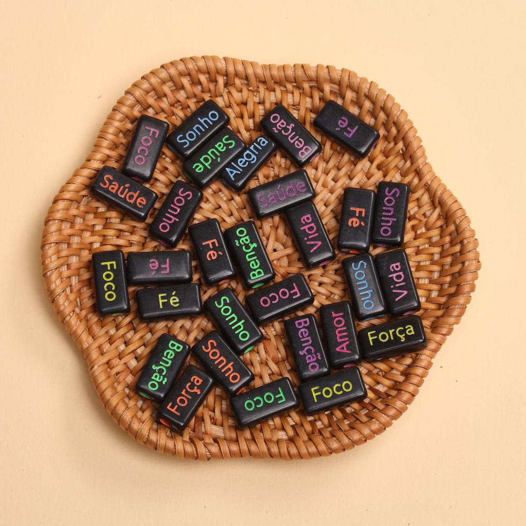 Акриловые аксессуары для изготовления ювелирных изделий французские слова 30 шт. материал ручной работы свободные бусины-шим браслет ожерелье своими руками