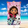 Quick Dry Beach Towel Gabby’s Dollhouse Pattern, Lightweight Absorbent Towel for Pool Beach Vacation Use