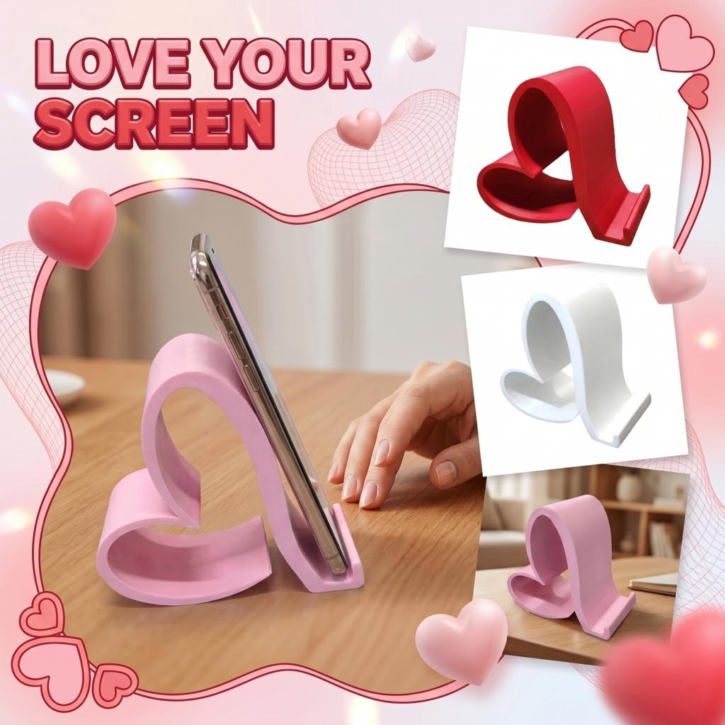 3D Printed Creative Heart-Shaped Phone Stand For Home And Desktop Decoration