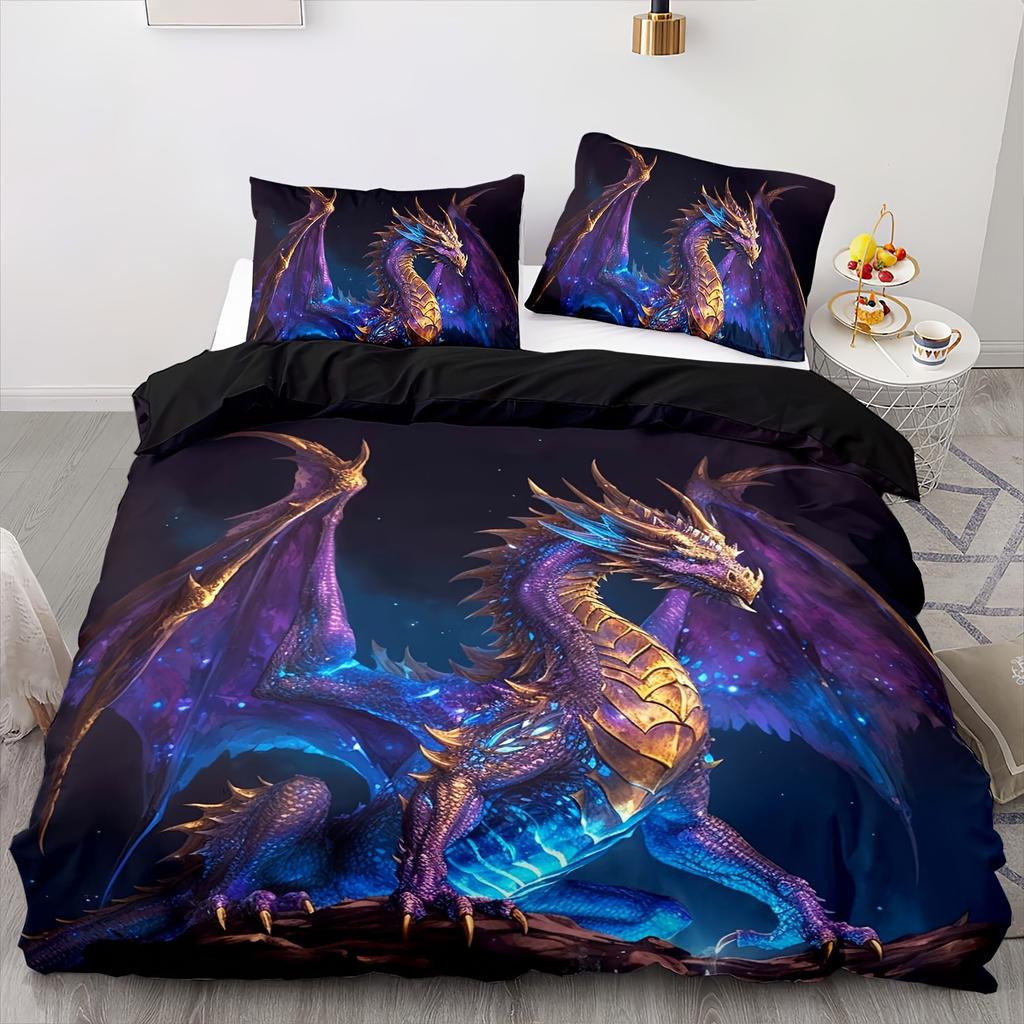 Dream Feilong Digital Printing Three-Piece 3D Duvet Set Kit Direct Sales