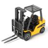 Toy excavator, cast metal backhoe loader, bulldozer, scale 1 / 50, construction equipment, decorative toy, gift for boys (excavator - yellow)