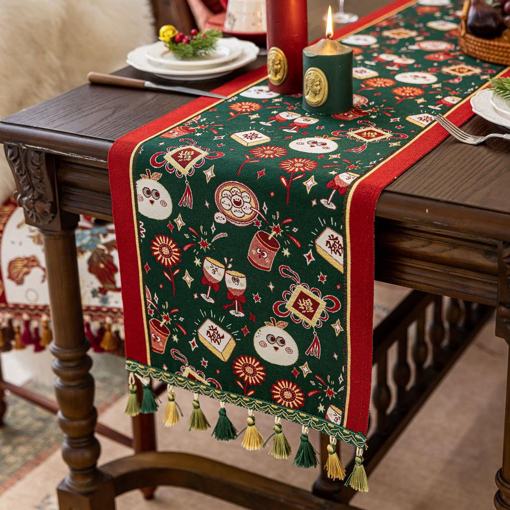 Cotton And Linen Tablecloth Rectangular Round Table Small Fresh Foreign Trade Coffee Table Cover Symmetrical Striped Tablecloth