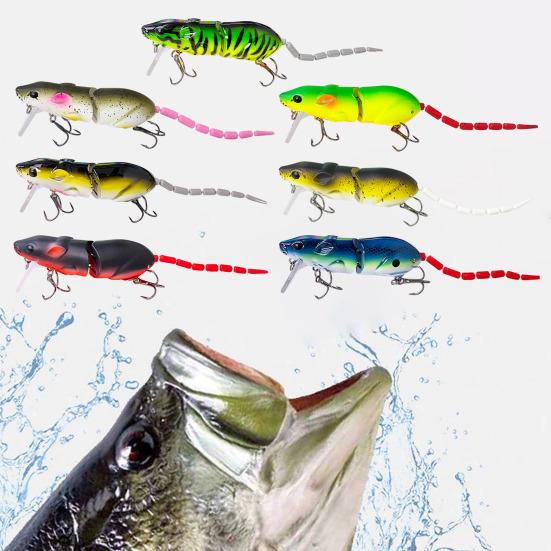 Yousheng 7 шт. 8 см/15,3 г Приманка-мышь с крючком, 2 секции, для дальнего заброса, биомиметическая крыса, жесткая искусственная приманка, аксессуары для пресноводной и морской рыбалки