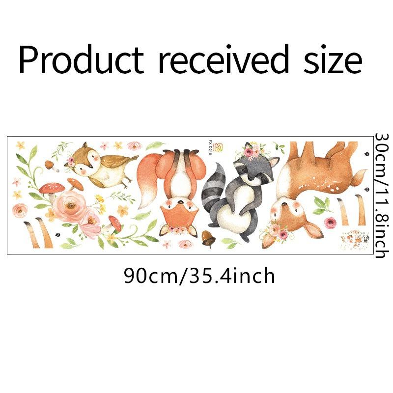 Cartoon Animals Wall Stickers Children Rooms Fawn Fox Kids Wall Stickers Decals Wallpaper for Kids Room Baby Room Decoration