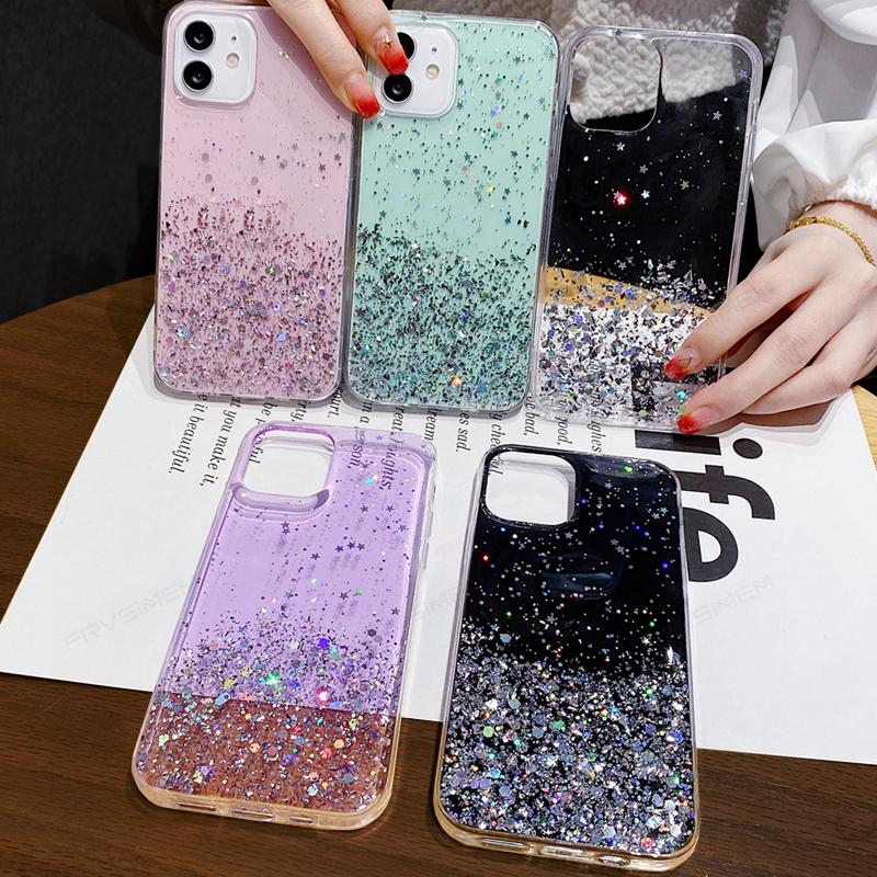 Милый ночной блестящий звездный блестящий мягкий чехол для телефона Samsung Galaxy A05 A05S A15 A55 A35 A06 A16 A26 A36 A54 5G S23 S25 S24+ Plus Ultra M23