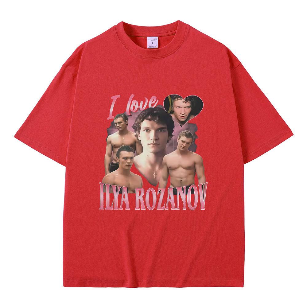 Heated Rivalry Tshirts I Love Ilya Rozanov Graphic T Shirts Men Women Casual Oversized Crewneck Tshirt Male Fashion Streetwear