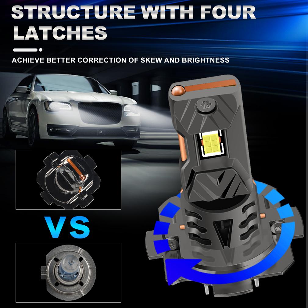 2 шт. H7 H4 LED CANBUS Лампы для фар H11 H8 9005 HB3 9006 HB4 для автомобиля 30000 лм Супер яркие светодиодные прожекторы Беспроводная турбо-вентиляторная фара Автомобильная противотуманная фара