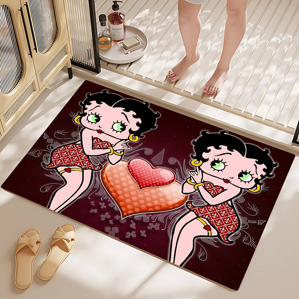 Cute B-Betty Boop Bathroom Mat Retro Multiple Choice Living Room Kitchen Rug Non-Slip Bedside Mats