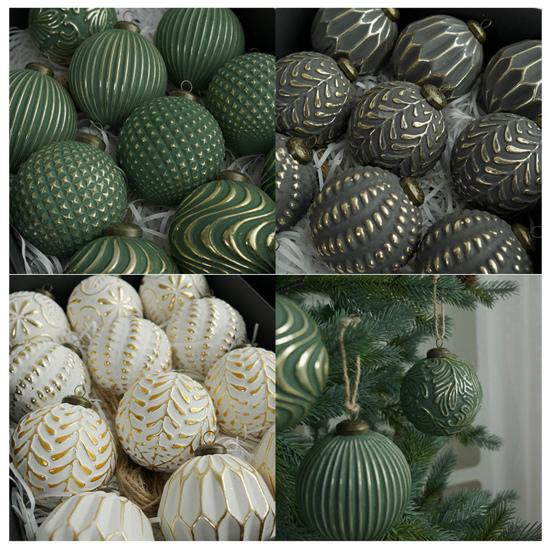 12 Pcs Christmas Ball Ornaments 3.15inch Shatterproof Plastic Balls Rustic Vintage Xmas Tree Hanging Decoration for Wedding Party Holiday Home Decor