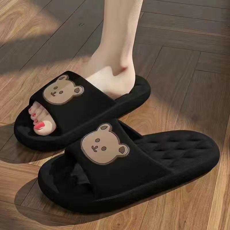 Закажите на размер больше мужские летние тапочки пляжные сандалии шлепанцы с принтом на толстой подошве для мальчиков и девочек унисекс домашняя банная обувь большой размер 44-45