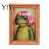 Frog Refrigerator Magnet Abstract Magnet, Framed Hairstyle Fridge Cartoon Home Kitchen Office Decoration Party Favors Decor