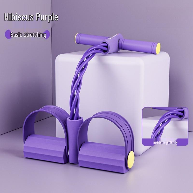 Four-Tube Foot Pedal Resistance Band & Ab Trainer