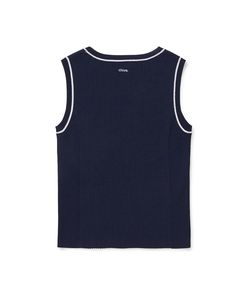 CLOVE [26Sm Clove] Sleeveless Knit Top (Navy)
