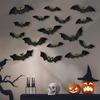 96 шт. Наклейки летучих мышей 3D Хэллоуин украшения летучих мышей светящиеся глаза летучие мыши 96 шт. страшные летучие мыши настенные украшения для ванной комнаты кухни дома