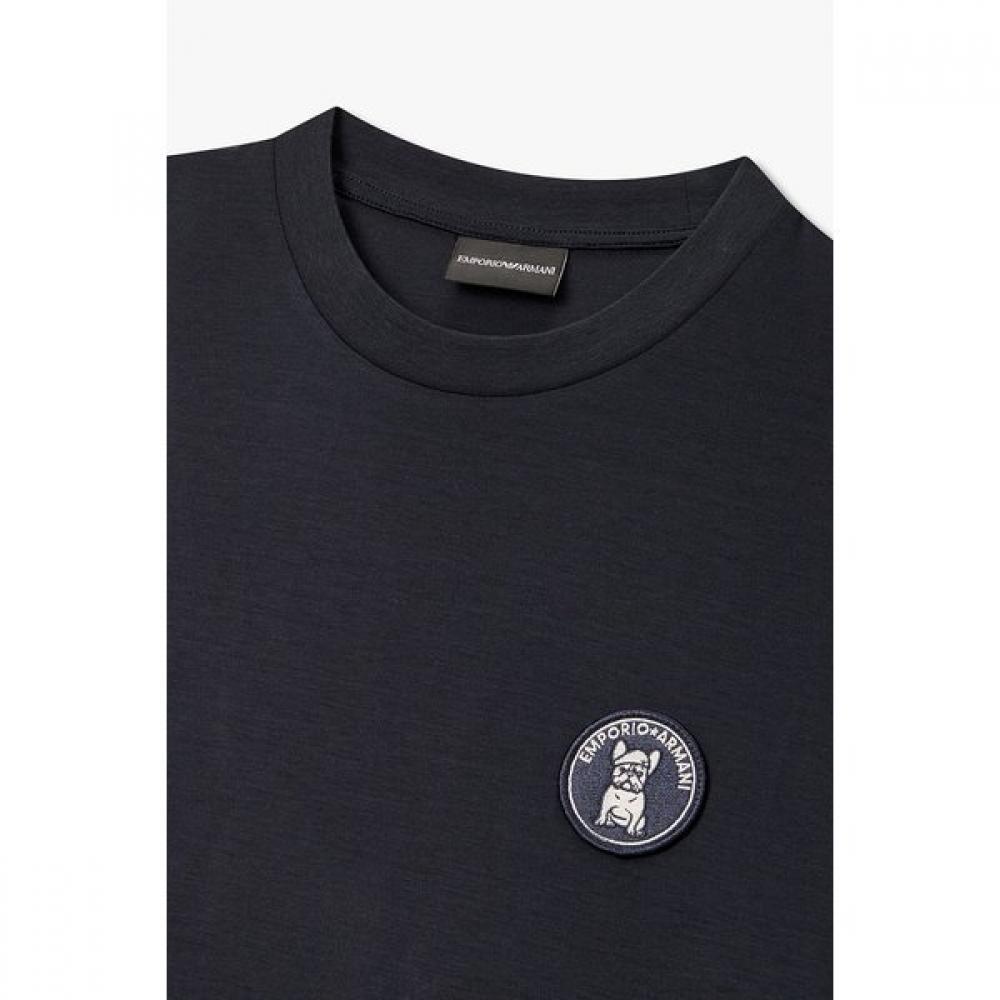 Emporio Armani Men S Dog Logo PaTch Crewneck T ShirT A516126048