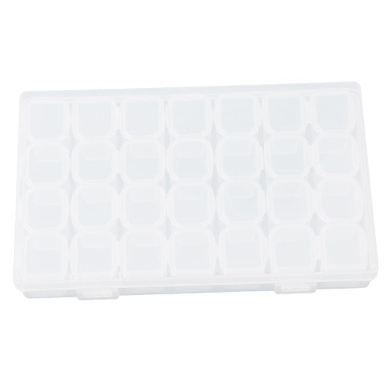 Fashion Plastic 28 Slots Nail Art Tools Jewelry Beads Storage Box Case Organizer