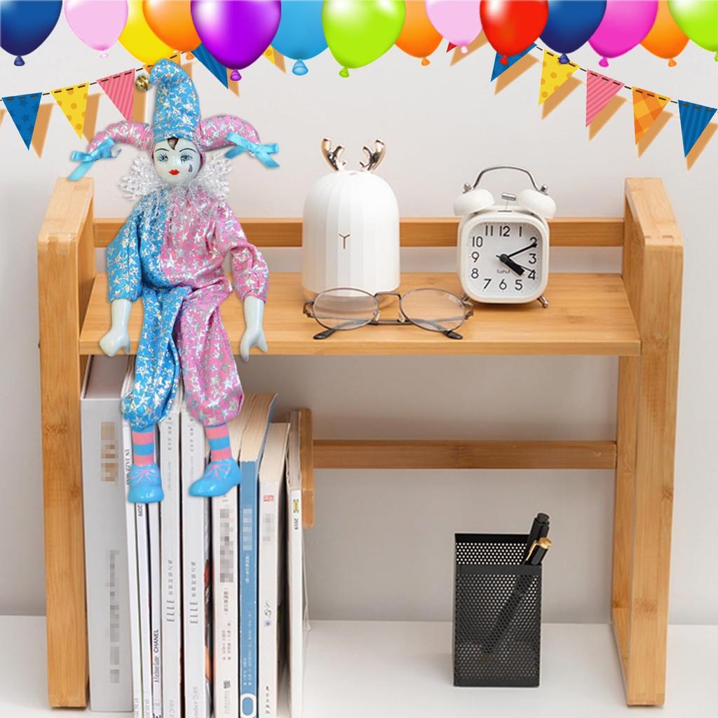 Maxyoung 14" Porcelain Clown Doll, Moveable Toy, Popular Birthday Gift