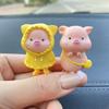 6Pcs Mini Piggy Car Dashboard Toys Dolls Figures Home Car Decoration For Auto Accessories Cartoon Pig Cute Car Ornaments Gifts
