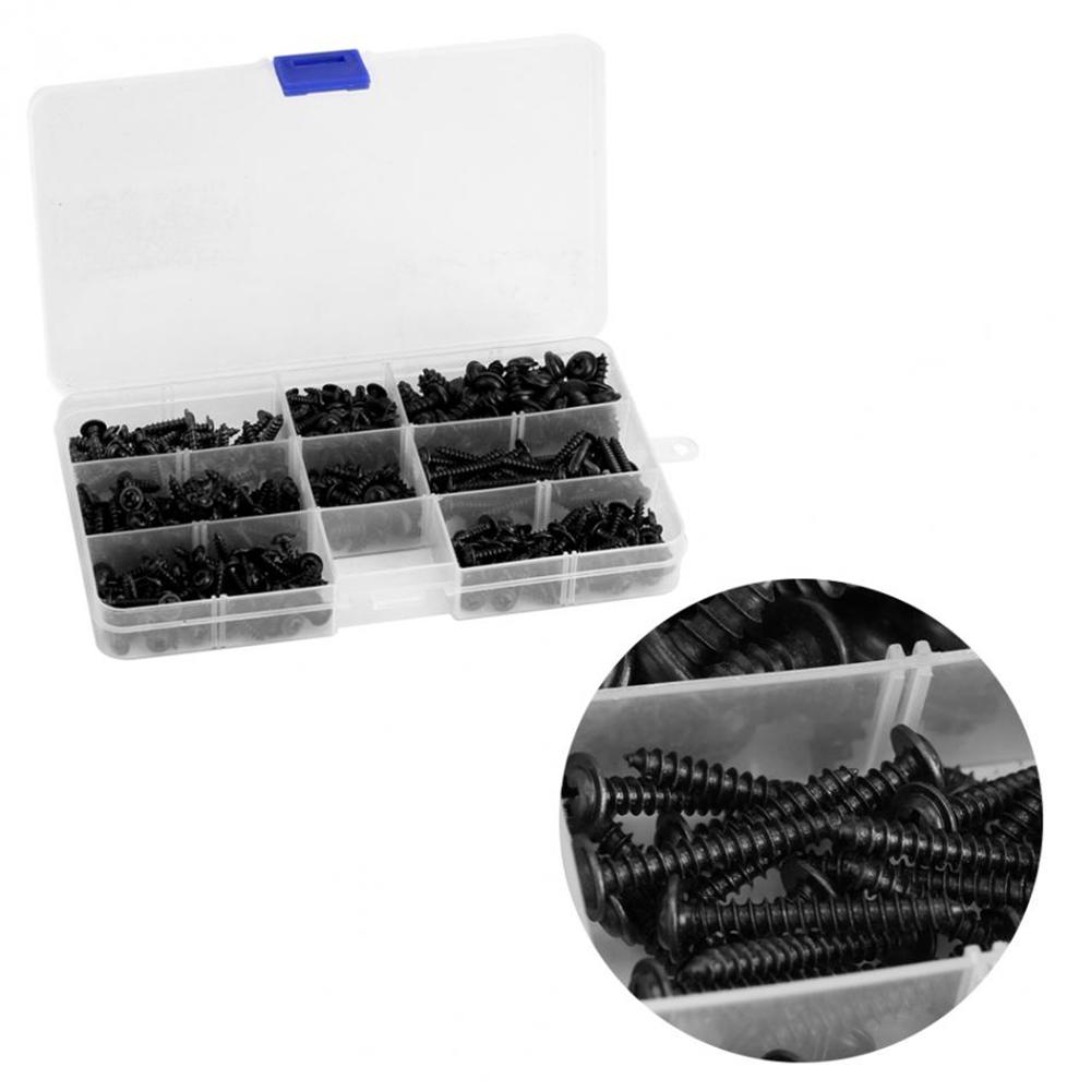 340/500pcs Pan Head Tapping Screw Cross Head M3/M4/M3.5/M4.8 Self Tapping Screw Set Assortment Kit Furniture Carbon Steel Screws