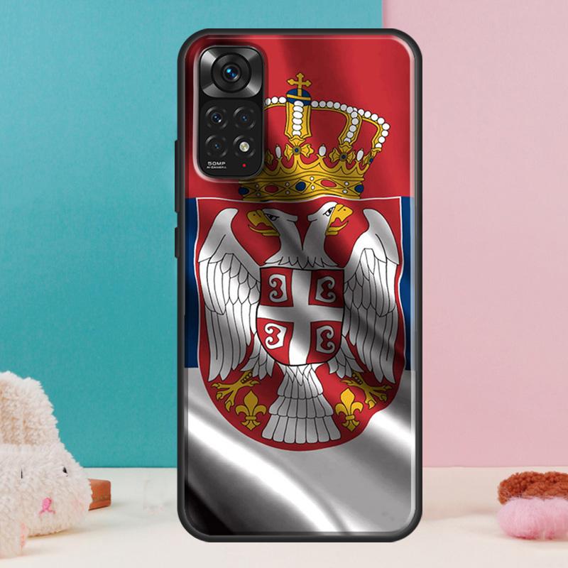 Flag of Serbia Serbian Case For Xiaomi Redmi Note 14 13 12 Pro 11 9 10 9S 10S 11S 12S Redmi 14C 13C 10C 12C Cover