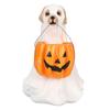 Halloween Ghost Dog Statue Resin Pumpkin Dog Ornament Cute Spooky Ghost Dog Figurine for Indoor
