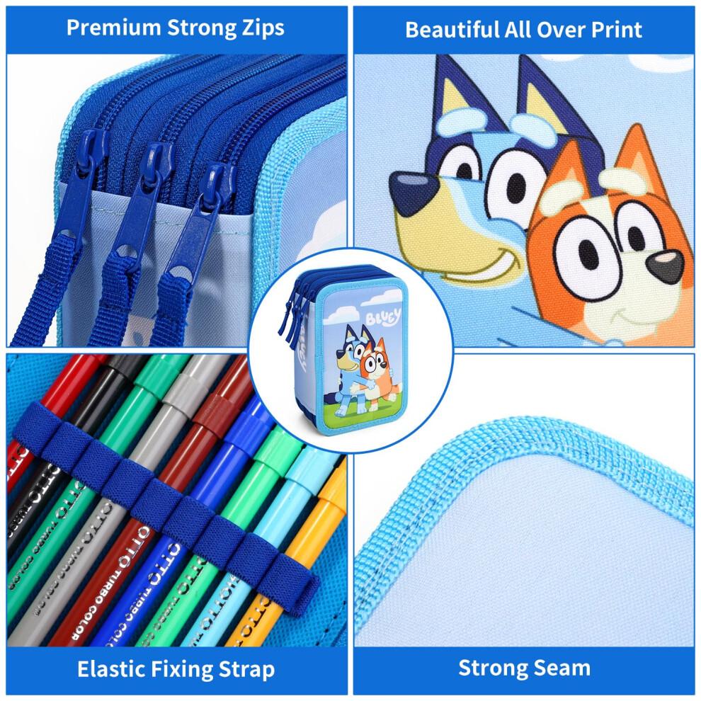 3 Tier Large Pencil Case Multi Compartment School Supplies Stationery Colouring Pens Pencils Sets