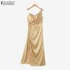 Женское сексуальное длинное платье без рукавов с открытыми плечами