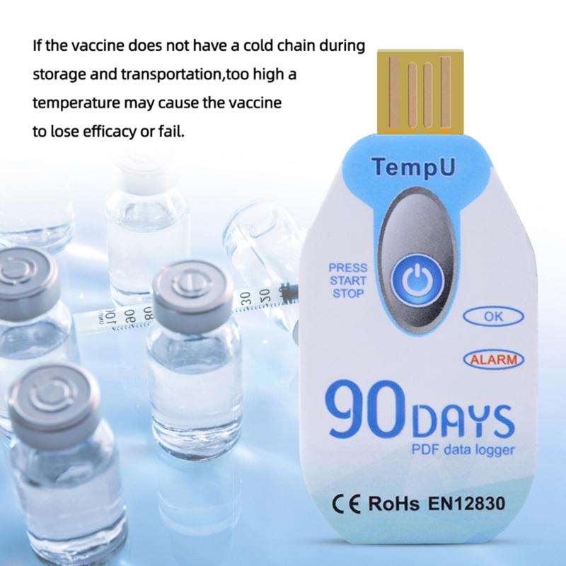 Digital Temperature & Humidity Data Logger Single Use PDF Report USB Port 10000 Points High Accuracy Cold Chain