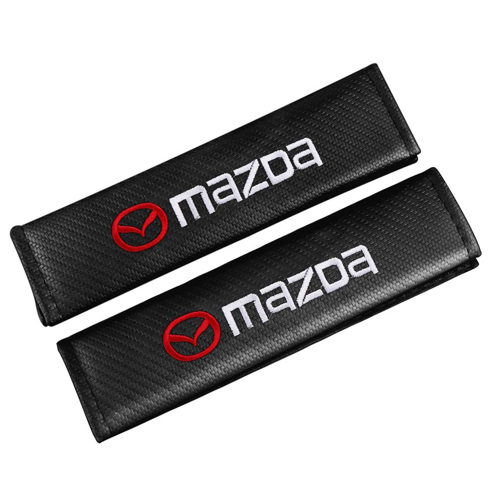 Car Seat Belt Cover Car Carbon Fiber Seat Belt Shoulder Pads Shoulder Protection For Mazda 2 3 6 7 Axela CX-5 CX-3 CX-8 Demio MS