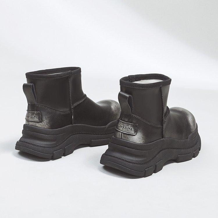 Водонепроницаемые и нескользящие модные теплые зимние ботинки на толстой подошве для женщин 2025 новые короткие бархатные утепленные хлопковые ботинки большого размера для женщин