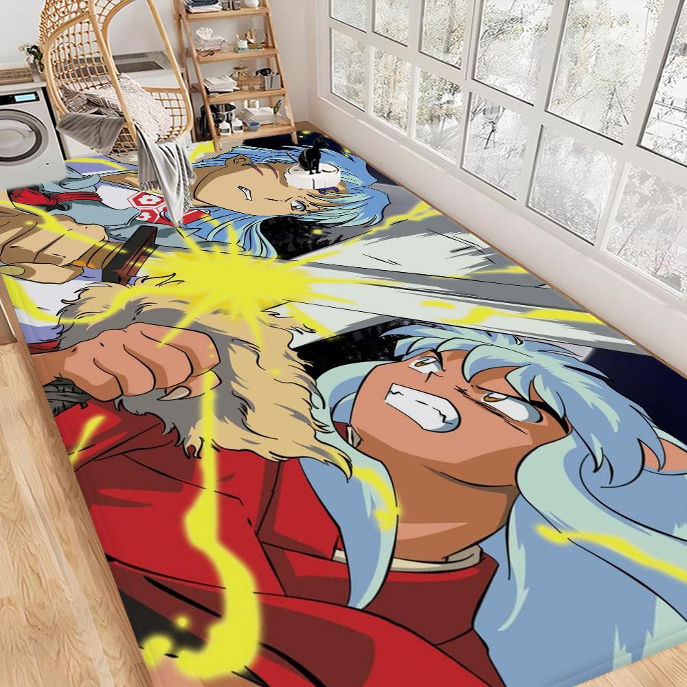 Classic Inuyasha Japanese Anime Entrance Door Mat Rectangle Anti-slip Home Soft Badmat Front Door Mat Household Carpets