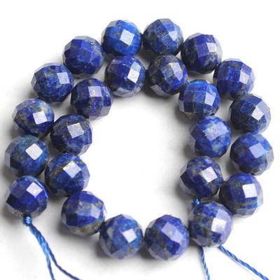 Граненые бусины из камня лазурита, круглые свободные бусины-разделители для изготовления ювелирных изделий 7,5 дюймов 6/8 мм