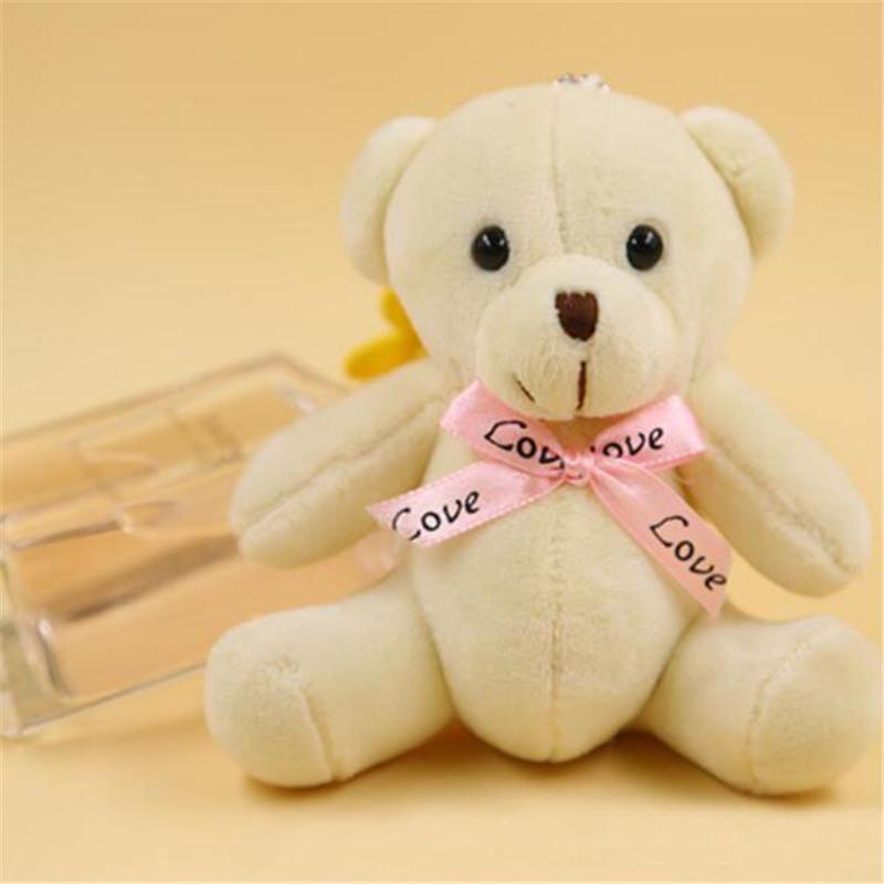 Plush Toys Love Sitting Bear 1PCS Cute Small Pendant Mini Cartoon Bow Tie Scarf Bouquet Bears Toy Unisex Valentine Gift 11CM