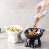 Горячая керамическая миска для кошек на высокой ножке в форме кошки миска для корма для домашних животных с наклонным ободком против черных подбородков кошачья миска универсальная миска для домашних животных для кошек собак