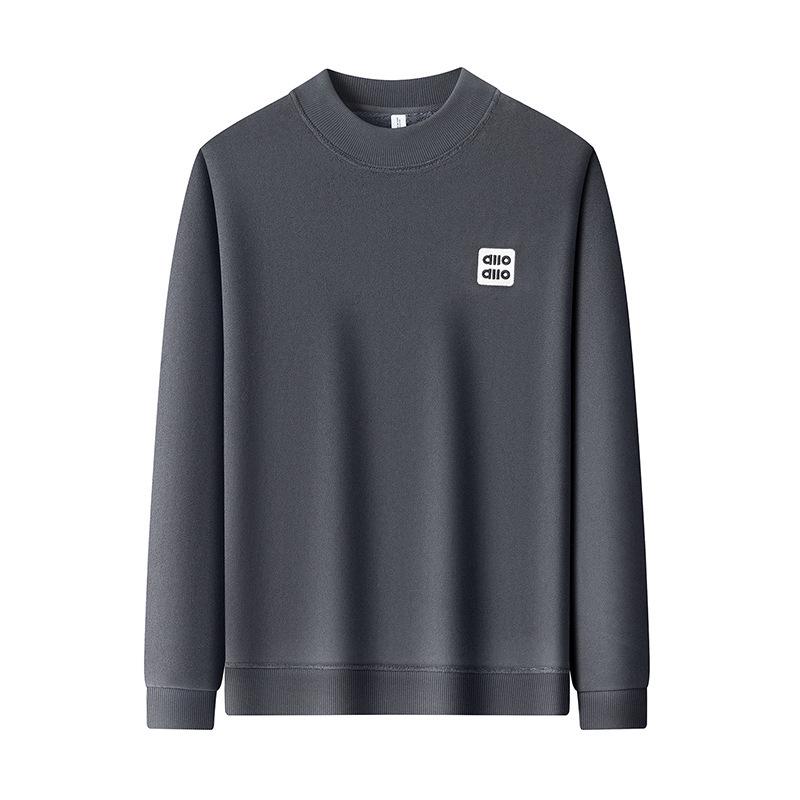 Мужская толстовка из альпаки с бархатной подкладкой, с подкладкой из флиса, универсальная базовая футболка с круглым вырезом