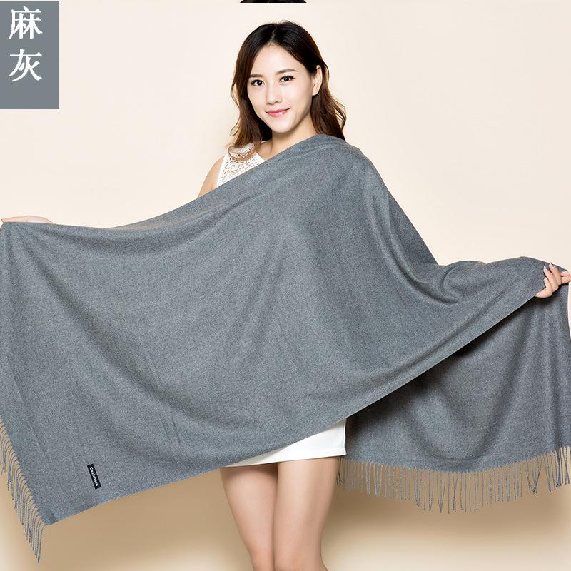 70 * 200cm Autumn And Winter New Women'S Solid Color Versatile Simple Tassel Imitation Cashmere Mohair Scarf Warm Scarf Atmosphere Shawl