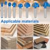 8pcs Cove Box Cemented Carbide Router Bit  1/4" Shank Round Nose for Woodworking, MDF and Plywood Half Round Groove Router Bit