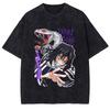 Anime Demon Slayer Tokitou Muichirou Graphic Washed Tee Men Casual Loose Tshirts Manga Cotton T Shirt Harajuku Male T-shirt